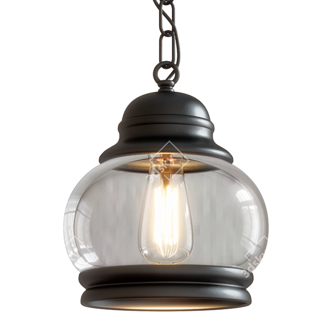 Bois Suspension Light Fixture 3D model image 2
