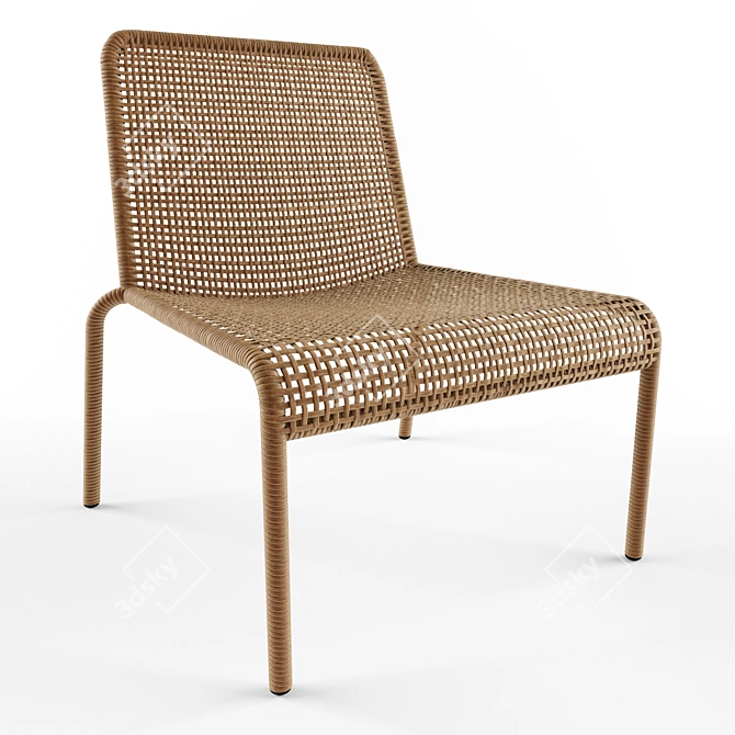  Rustic Rattan Trinidad Armchair 3D model image 1