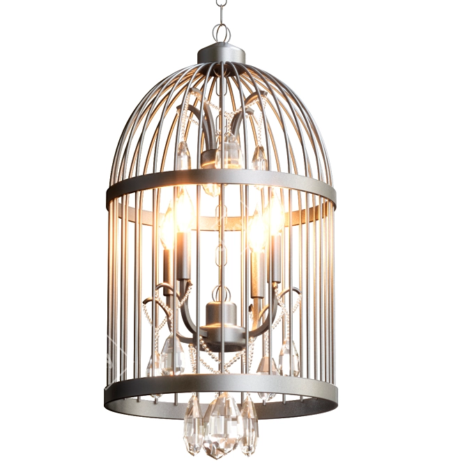 Elegant Avian Chandelier 3D model image 1