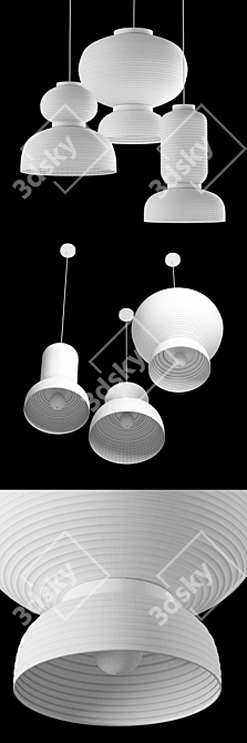 Modern Pendant Lamp Set with Formakami Design 3D model image 3