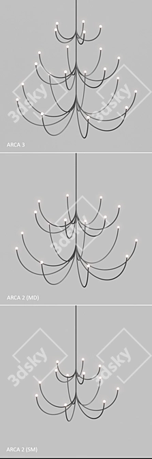 Arca 3 & Arca 2 Pendant Lights 3D model image 2