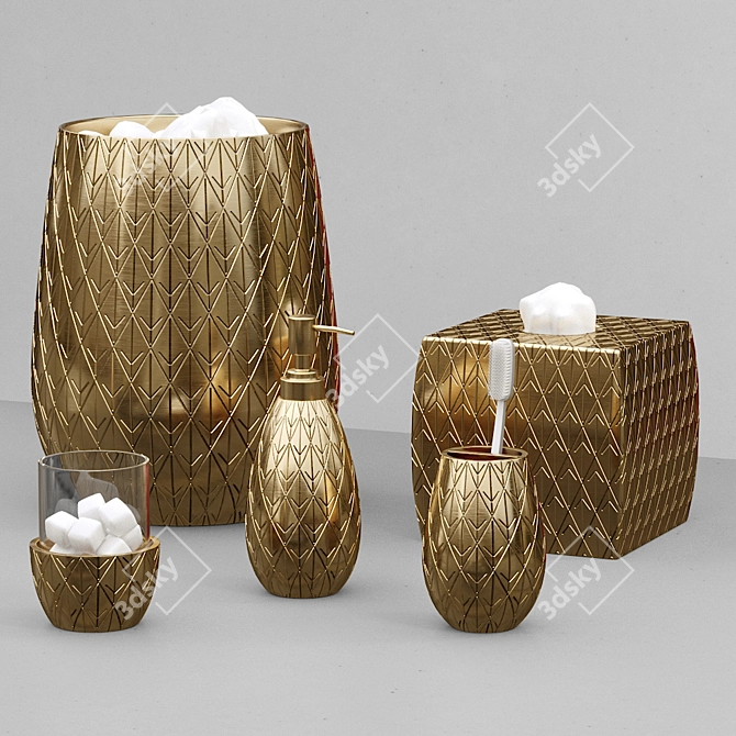 Tropical Paradise Pineapple Bath Set 3D model image 1