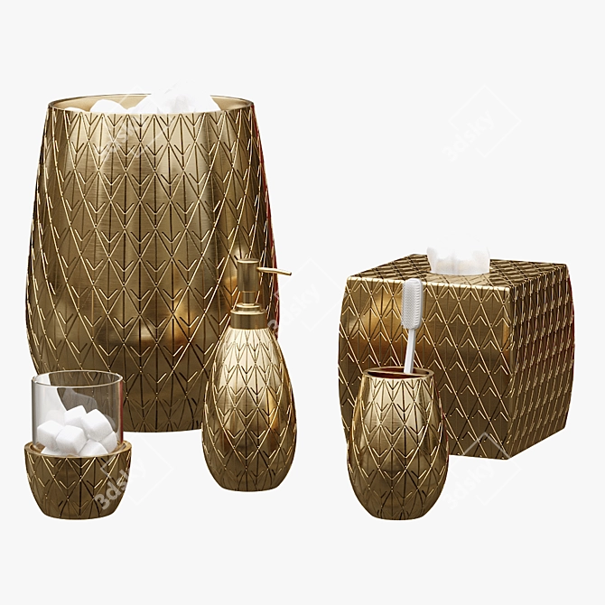 Tropical Paradise Pineapple Bath Set 3D model image 2
