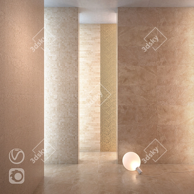 Italon Materia Helio: A Versatile Collection of Ceramic Tiles 3D model image 1