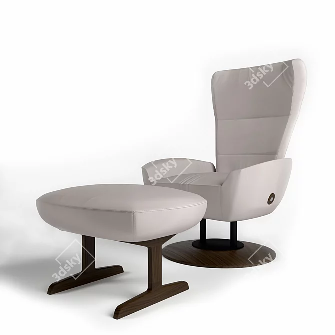 Elegant Leather Giorgetti Armchair 3D model image 1