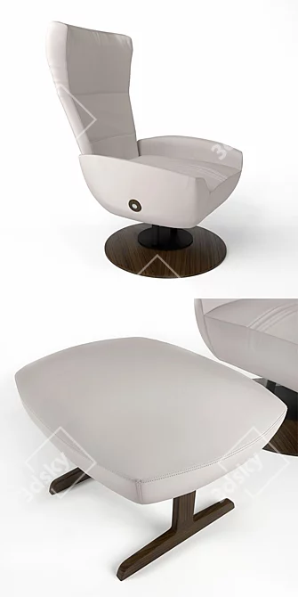 Elegant Leather Giorgetti Armchair 3D model image 2