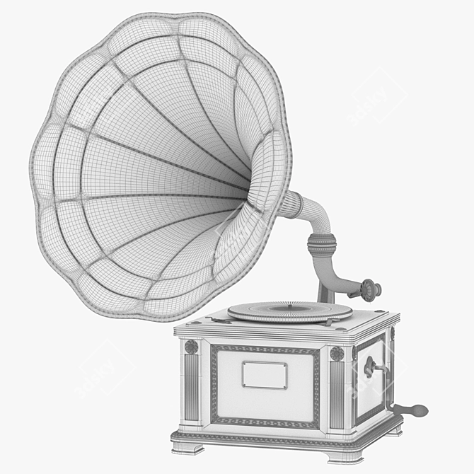 Classic Sound: Vintage Gramophone 3D model image 3