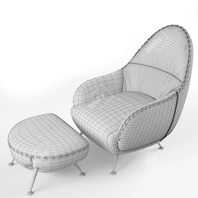 Luxurious De Sede DS-102 Armchair Set 3D model image 3