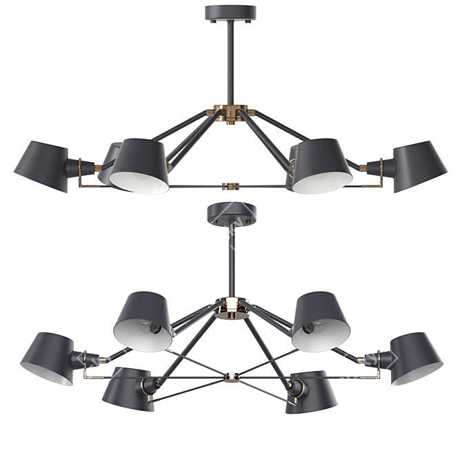 Modern Freya Abigail Pendant Light 3D model image 1