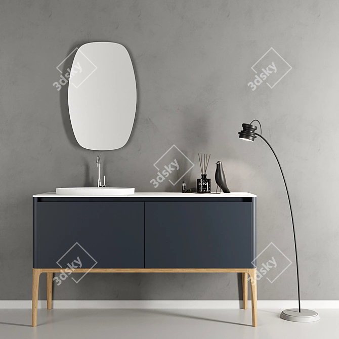 Elegant Ash Vanity Unit - Suite 3D model image 1