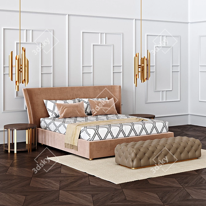 Casamilano VANITY Bed and Bench Set 3D model image 1