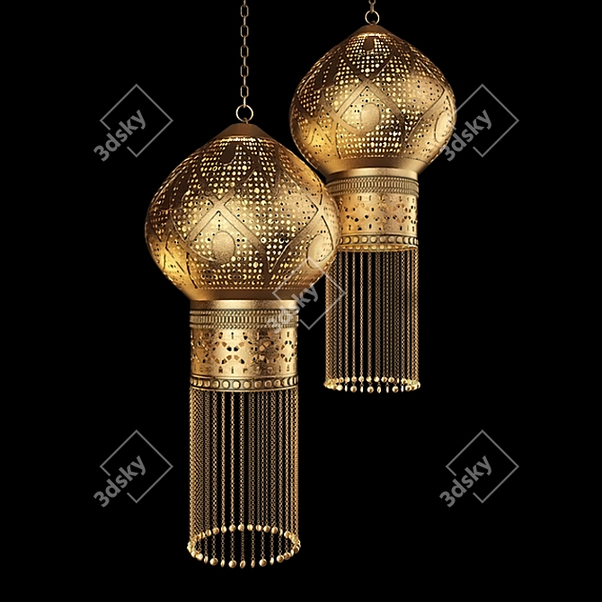 Exquisite Moroccan-Made Light 3D model image 1