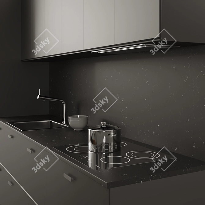 Modern Kitchen Set: IKEA Method KUNGSBANKKA 3D model image 2