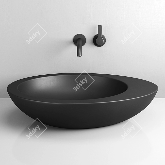 Le Giare Ceramic Washbasin - Elegant and Functional 3D model image 1