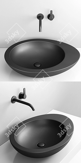 Le Giare Ceramic Washbasin - Elegant and Functional 3D model image 2