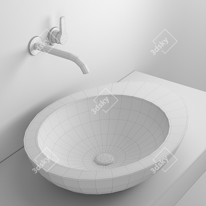 Le Giare Ceramic Washbasin - Elegant and Functional 3D model image 3