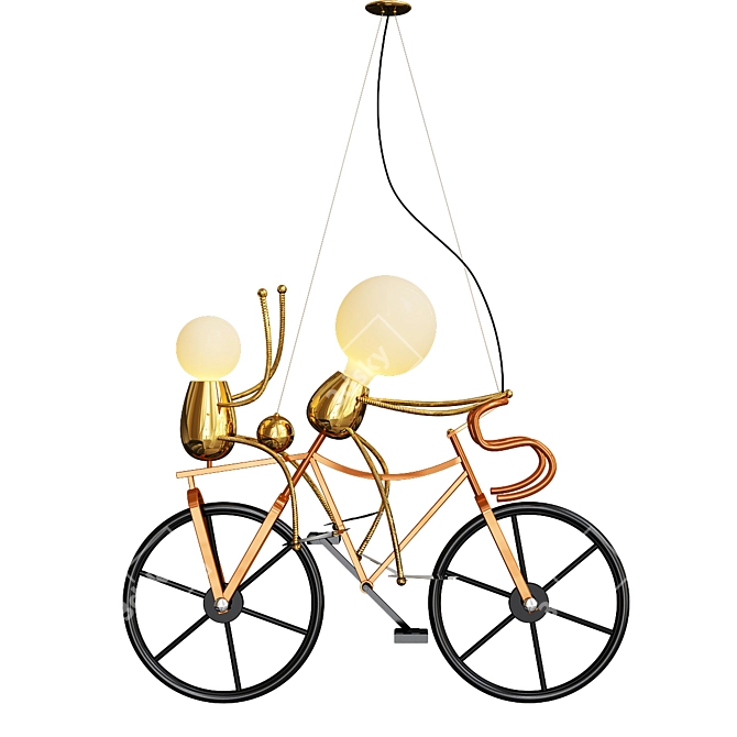 Knight Bike Pendant Lamp | Modern, Creative, Cute 3D model image 2