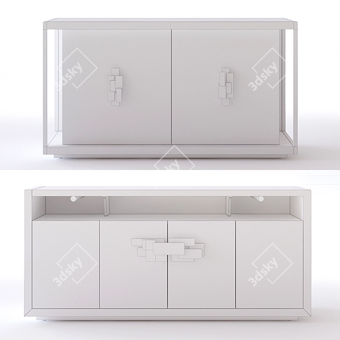 Elegant Bernhardt Profile Buffet 3D model image 3