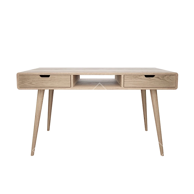 Classic Oak Writing Desk 3D model image 2