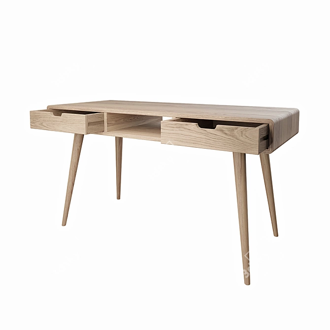 Classic Oak Writing Desk 3D model image 3