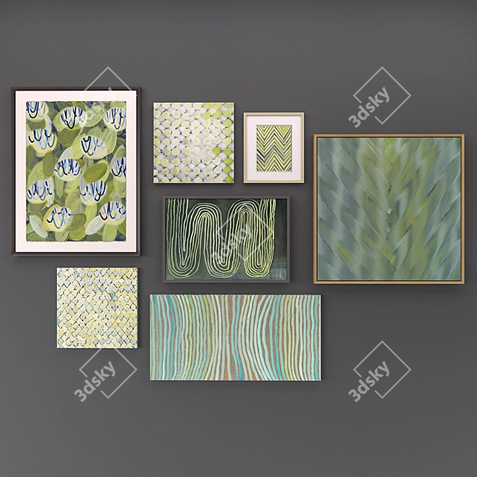 Eclectic Art Collection: Set of 7 Images 3D model image 1