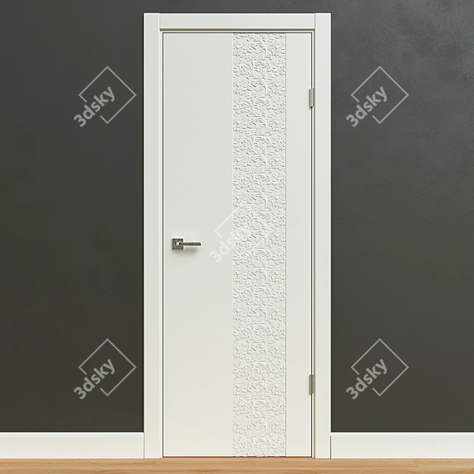 Elegant Patterned Interior Door by Grand Prix 3D model image 1