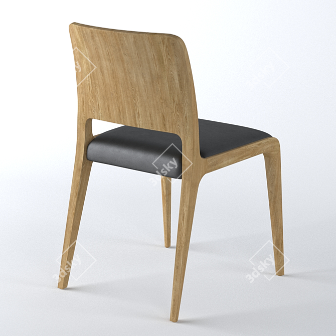 Lux Leather Chaise Chair 3D model image 2