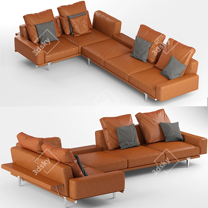 Poltrona Frau Let It Be: Modular Comfort in Aluminum 3D model image 1