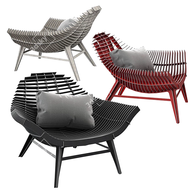 Elegant MANTA Armchair 3D model image 1