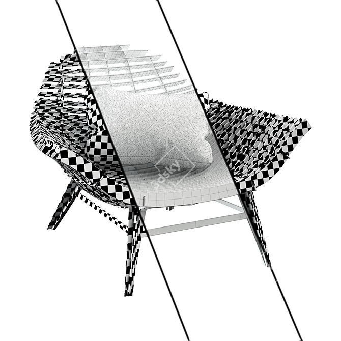 Elegant MANTA Armchair 3D model image 2