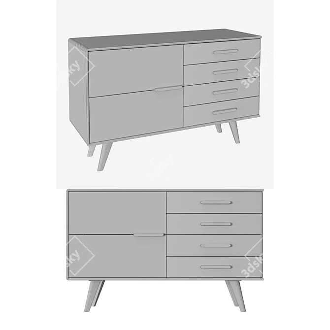 Sleek Paul Buffet 640 3D model image 3