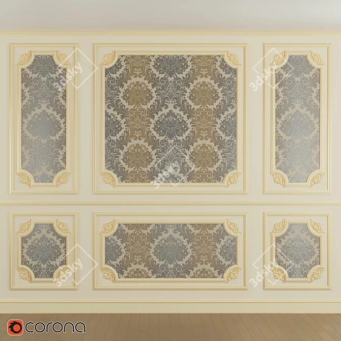Elegant Gypsum Frame: Perfect for Walls 3D model image 1