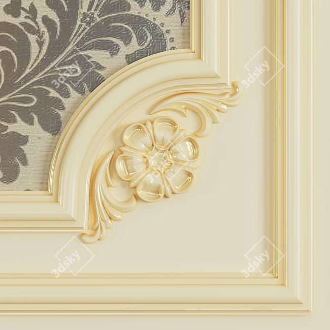 Elegant Gypsum Frame: Perfect for Walls 3D model image 3