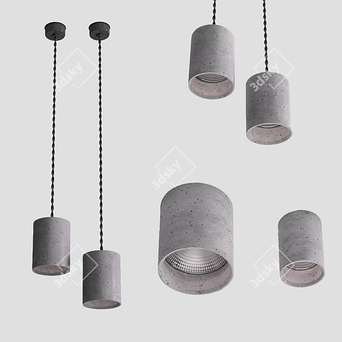 Nowodvorski SHY: Modern Concrete Pendant Light 3D model image 1