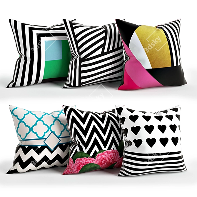 Cozy Comfort Pillow Set 45x45cm 3D model image 1