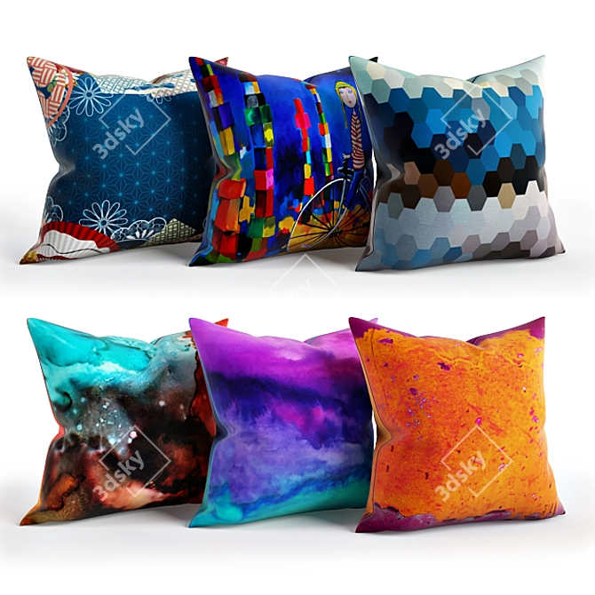 Cozy Comfort Pillow Set 3D model image 1