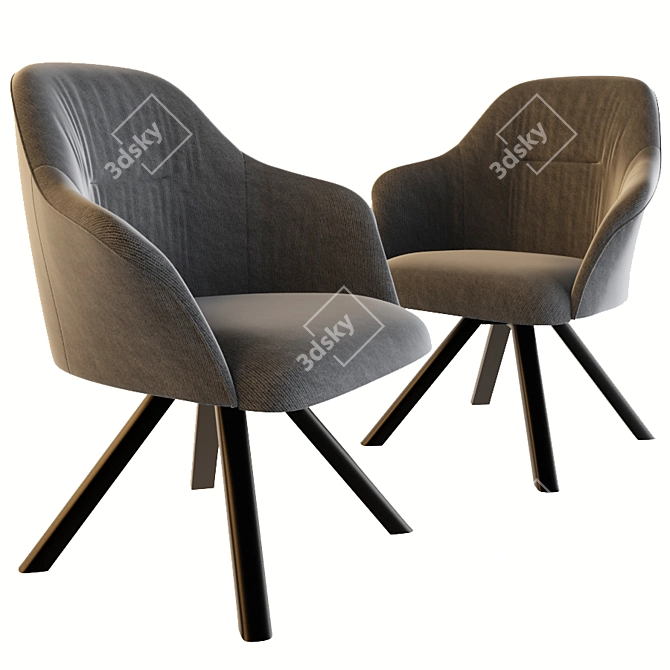 Remus S Dining Chair: Sleek, Comfortable, and Stylish 3D model image 1