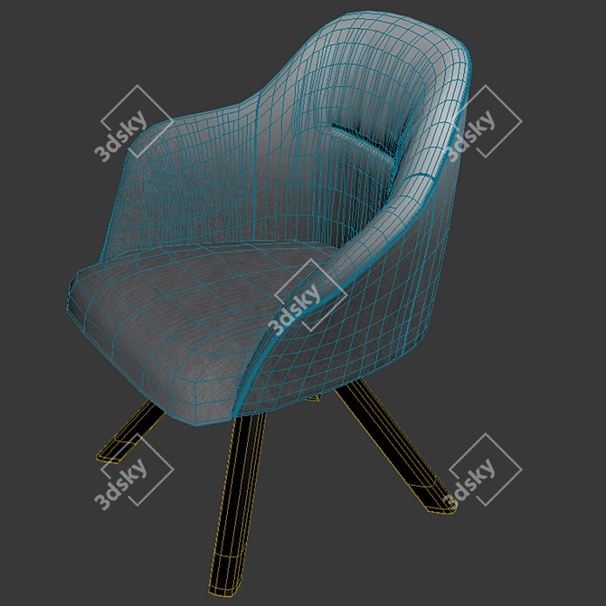 Remus S Dining Chair: Sleek, Comfortable, and Stylish 3D model image 3