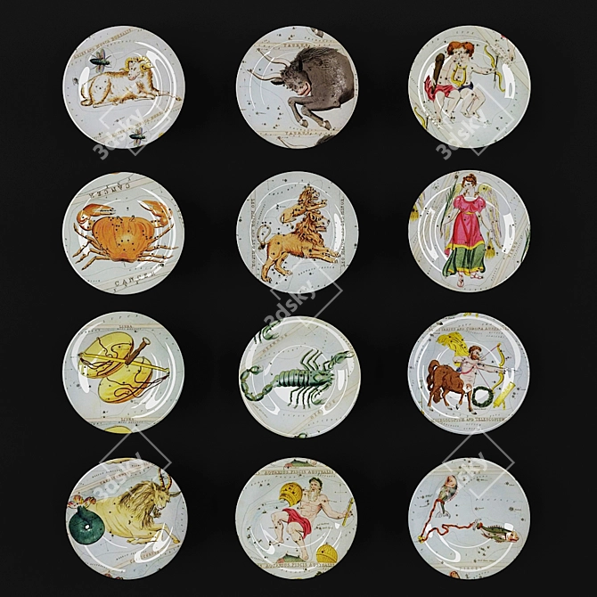 Zodiac Decorative Plate: Unique Design 3D model image 1