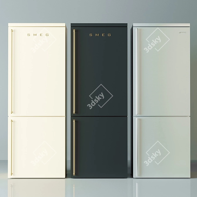 Classy Smeg Coloniale 3-Color Refrigerator 3D model image 1