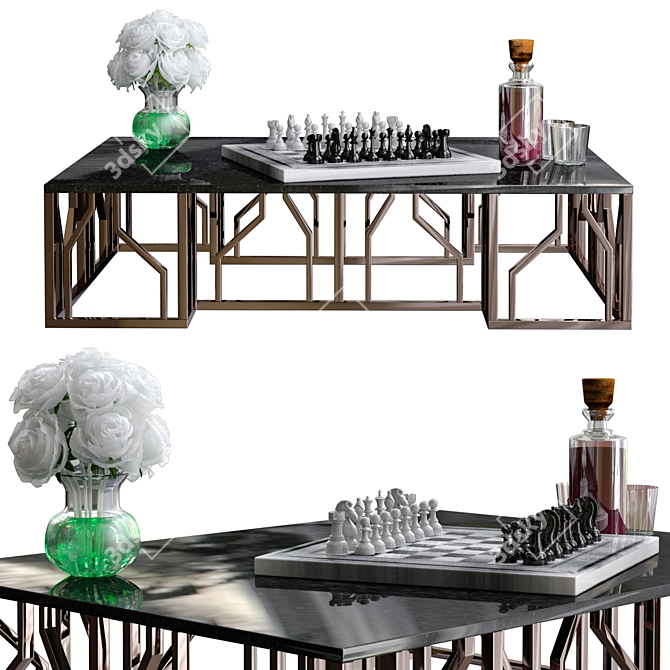 Elegant Coffee Table Decor Sets 3D model image 1