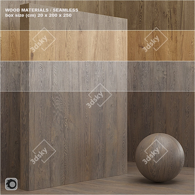 Seamless Wood/Veneer Material Set 3D model image 1