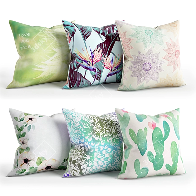 Cozy Comfort Pillow Set 3D model image 1