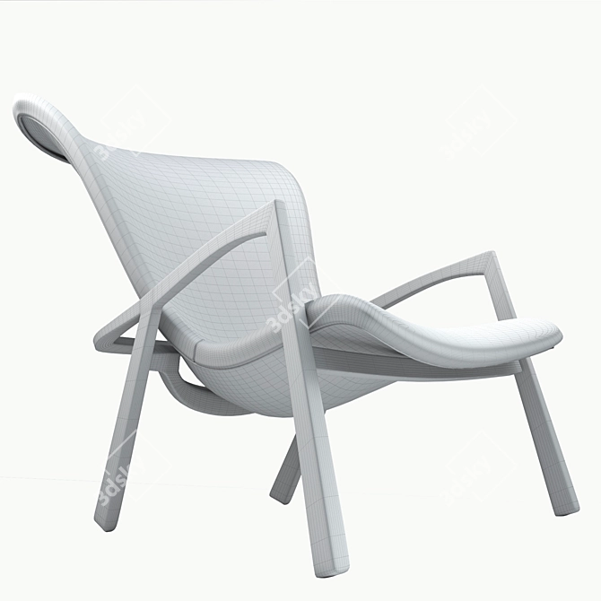 Elegant Copper Silhouette Chair 3D model image 3