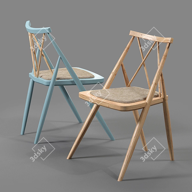 Drill Argyle Spoke Back Chair 3D model image 1