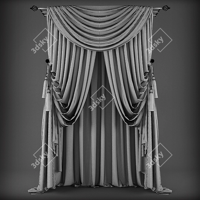 Classic Style Curtains 3D model image 2