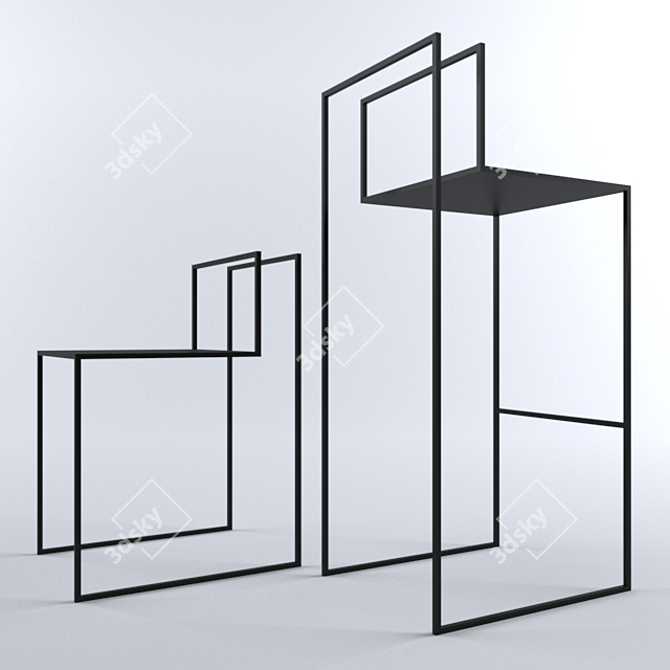 Gentle Sketch Chairs: Nissa Kinzhalina's Minimal Design 3D model image 1