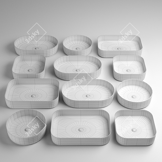 Shui Comfort: Stylish Ceramic Washbasins 3D model image 3