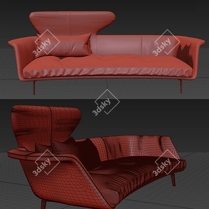 Italian Luxury Lovy Sofa 3D model image 2
