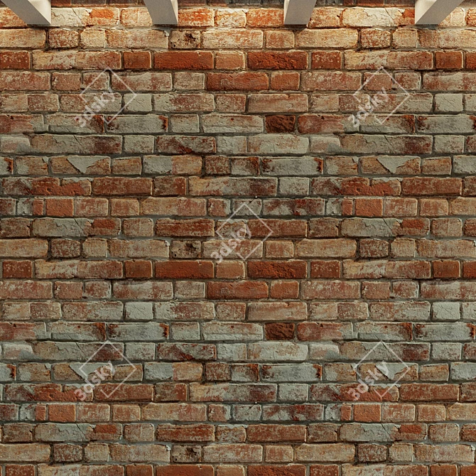 Historical Brick Wall Texture 3D model image 2